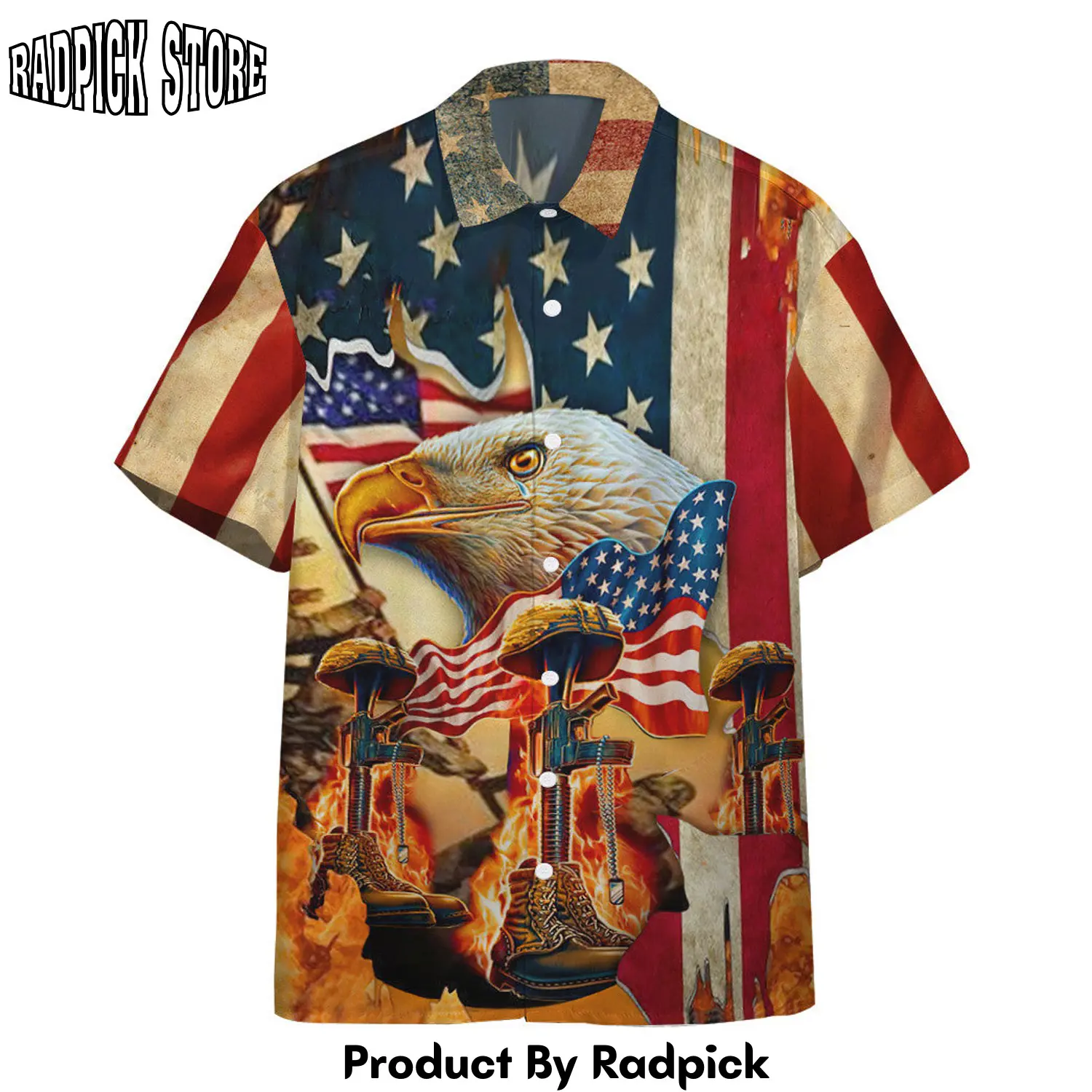 Radpick 3d memorial day we will never forget veteran custom hawaiian shirt rp292560